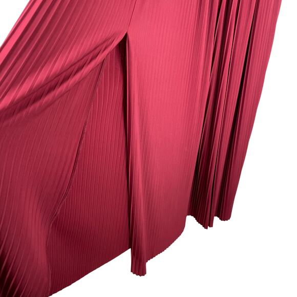 ASOS Maroon Pleated Lace Empire Waist Maxi Dress Women's Size 8 Wedding Bridal - Picture 4 of 13